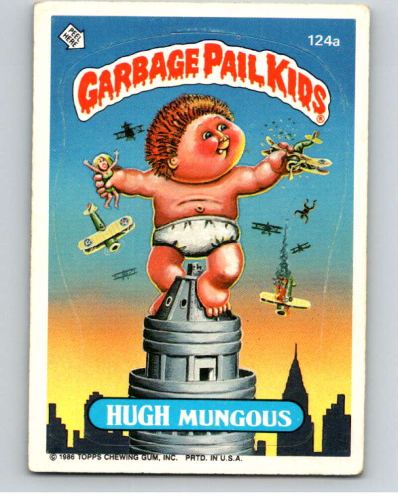 1986 Topps Garbage Pail Kids Series 3 #124a Hugh Mungous V73053 Image 1