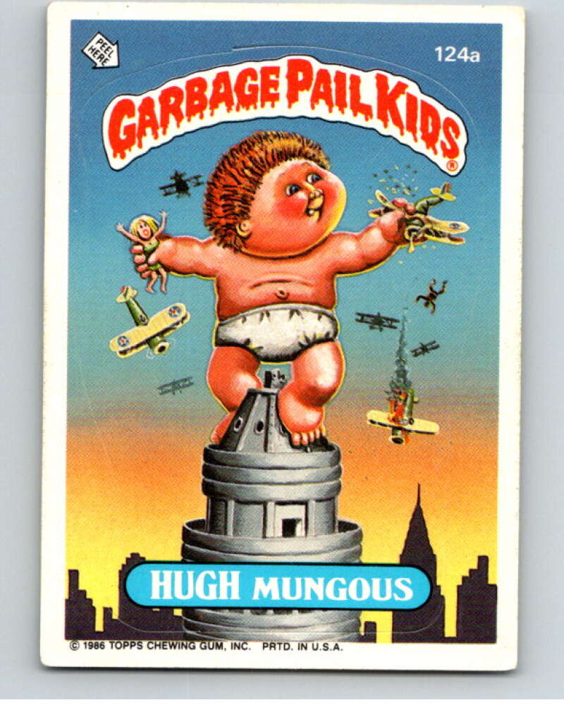 1986 Topps Garbage Pail Kids Series 3 #124a Hugh Mungous V73054 Image 1