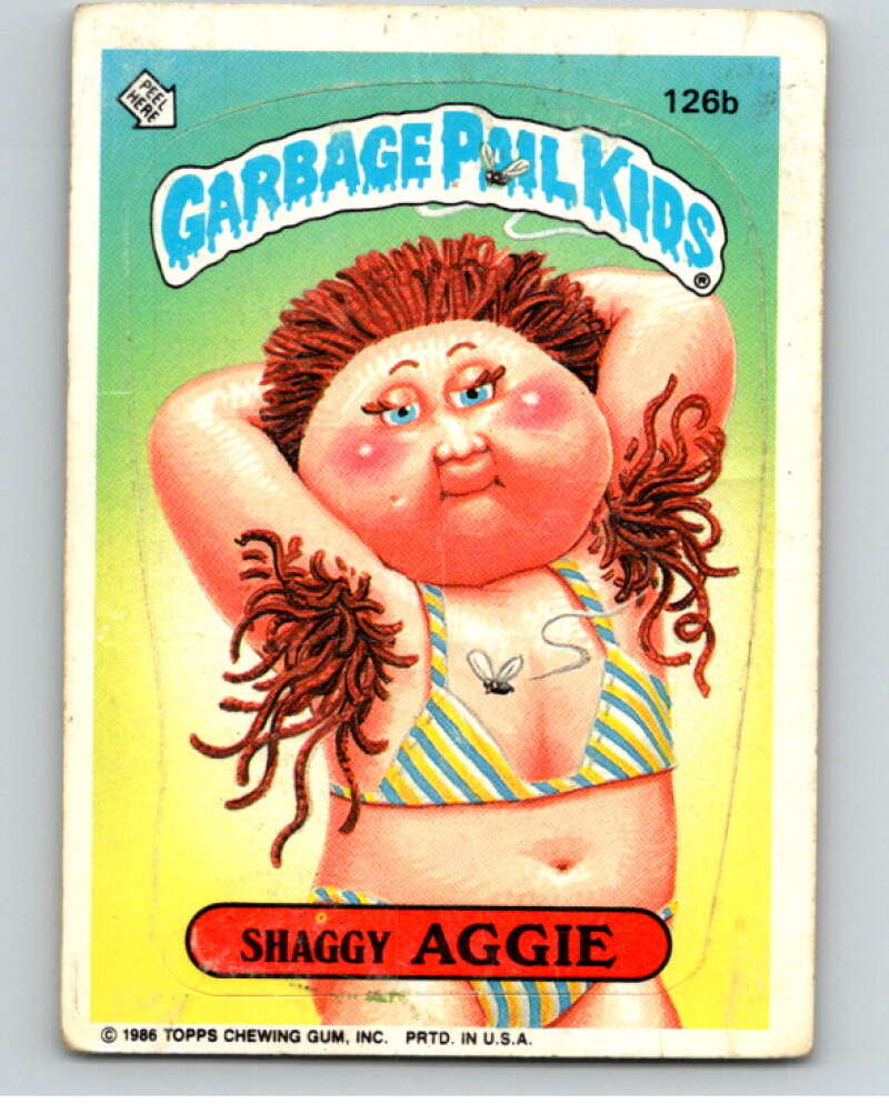 1986 Topps Garbage Pail Kids Series 4 #126B Shaggy Aggie V73063 Image 1