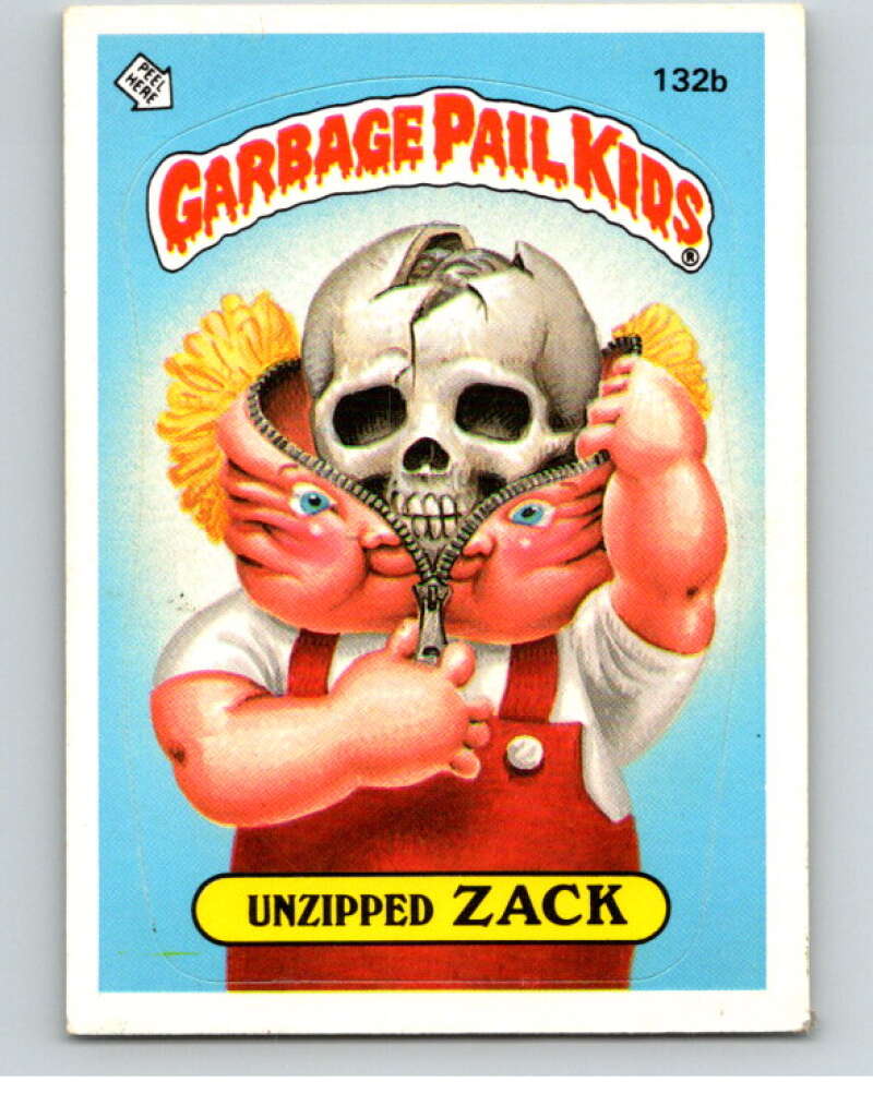 1986 Topps Garbage Pail Kids Series 4 #132B Unzipped Zack V73083 Image 1