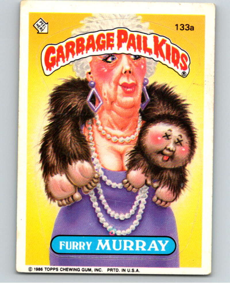 1986 Topps Garbage Pail Kids Series 4 #133A Furry Murray V73084 Image 1