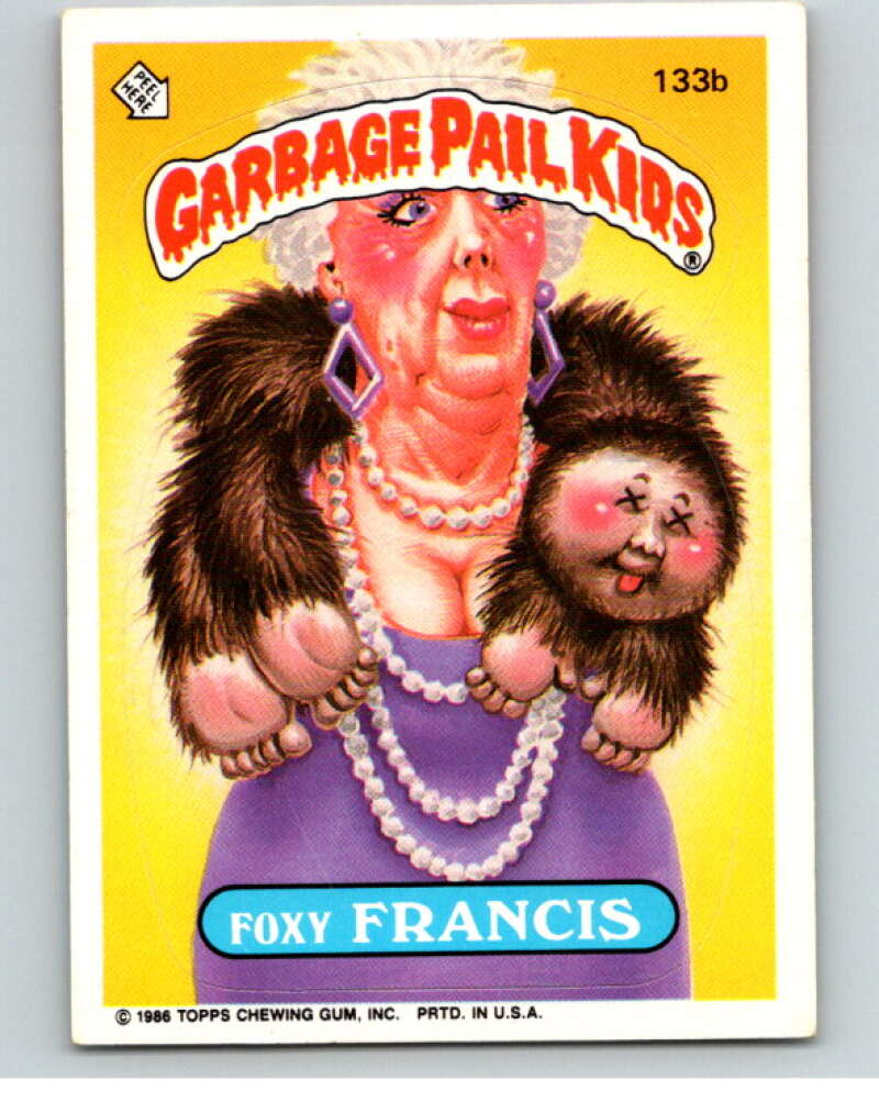 1986 Topps Garbage Pail Kids Series 4 #133B Foxy Francis V73086 Image 1