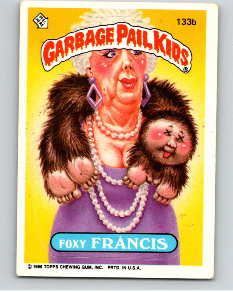 1986 Topps Garbage Pail Kids Series 4 #133B Foxy Francis V73087 Image 1