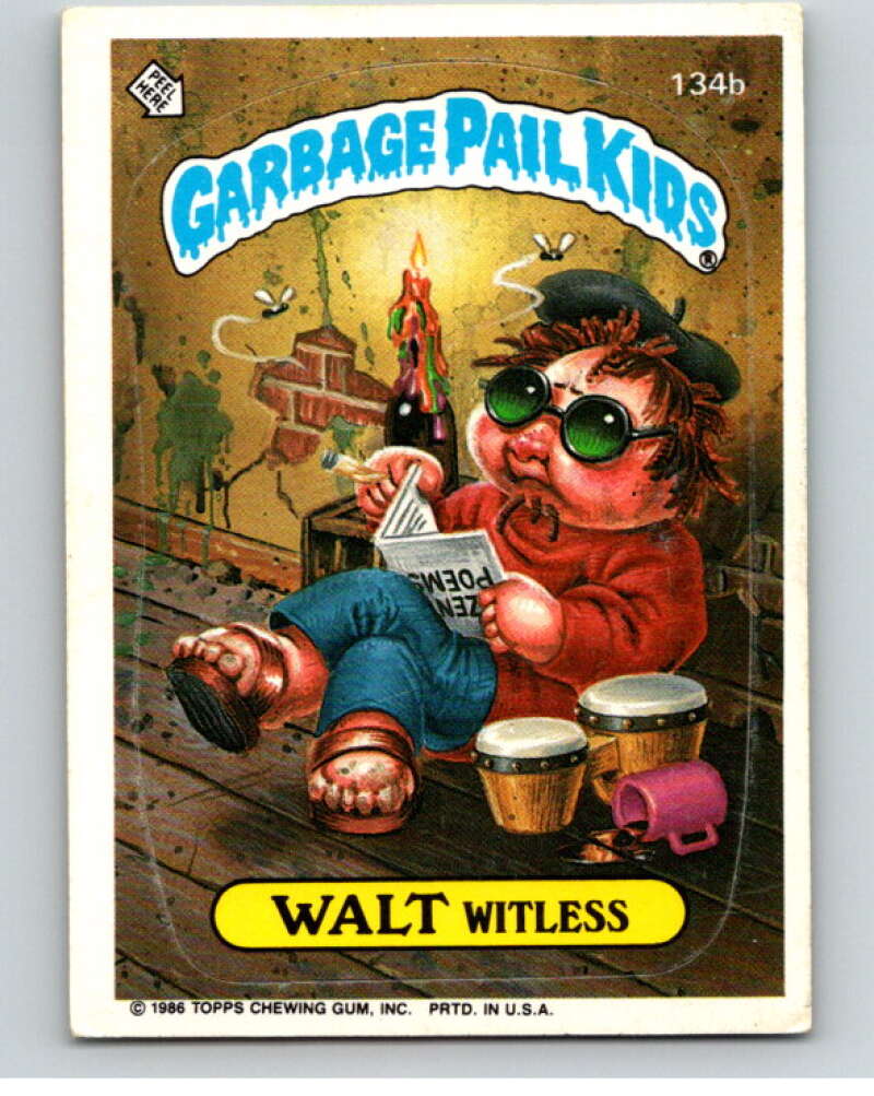 1986 Topps Garbage Pail Kids Series 4 #134B Walt Witless V73089 Image 1