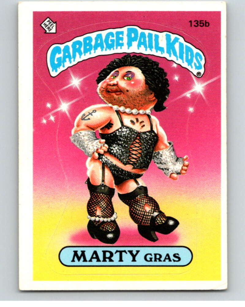 1986 Topps Garbage Pail Kids Series 4 #135B Marty Gras V73091 Image 1