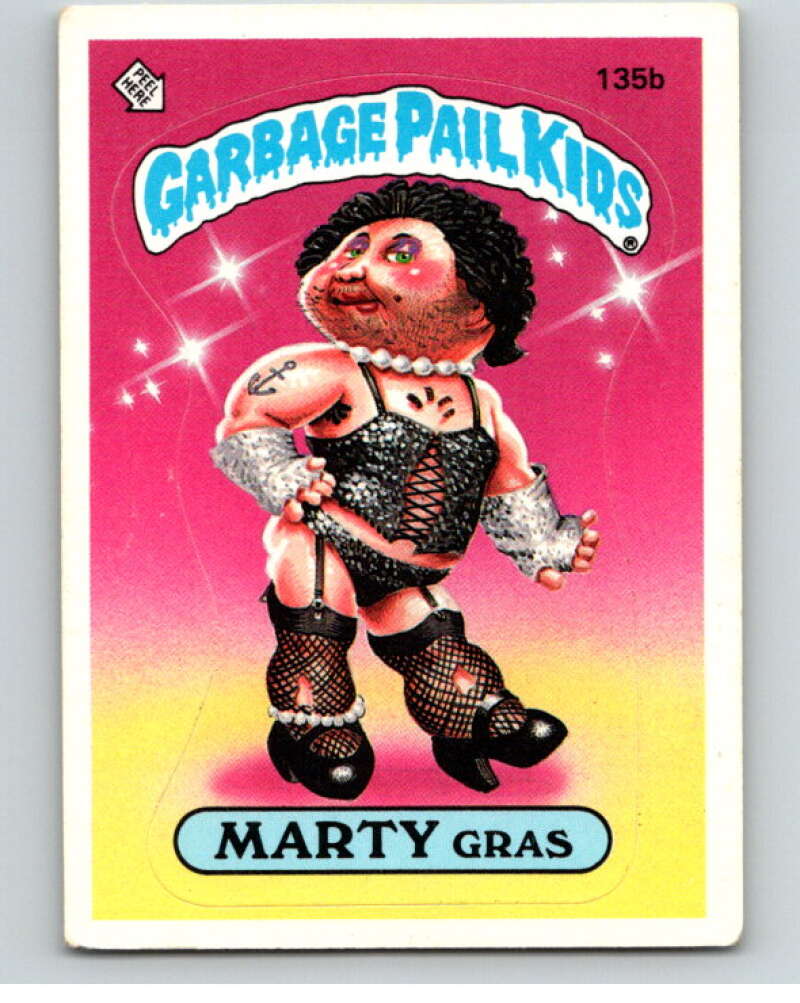 1986 Topps Garbage Pail Kids Series 4 #135B Marty Gras V73092 Image 1