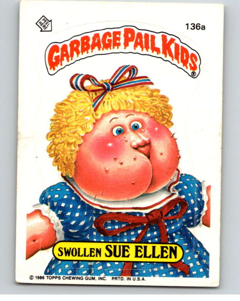 1986 Topps Garbage Pail Kids Series 4 #136A Swollen Sue Ellen V73093 Image 1