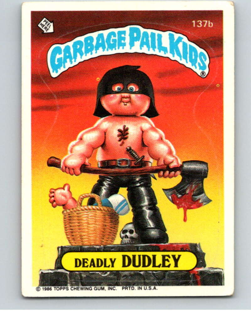 1986 Topps Garbage Pail Kids Series 4 #137B Deadly Dudley V73097 Image 1