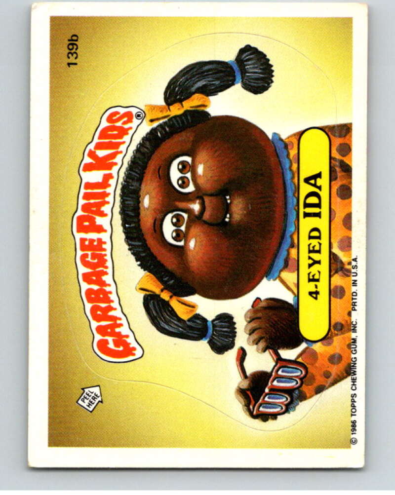1986 Topps Garbage Pail Kids Series 4 #139B 4-Eyed Ida V73104 Image 1