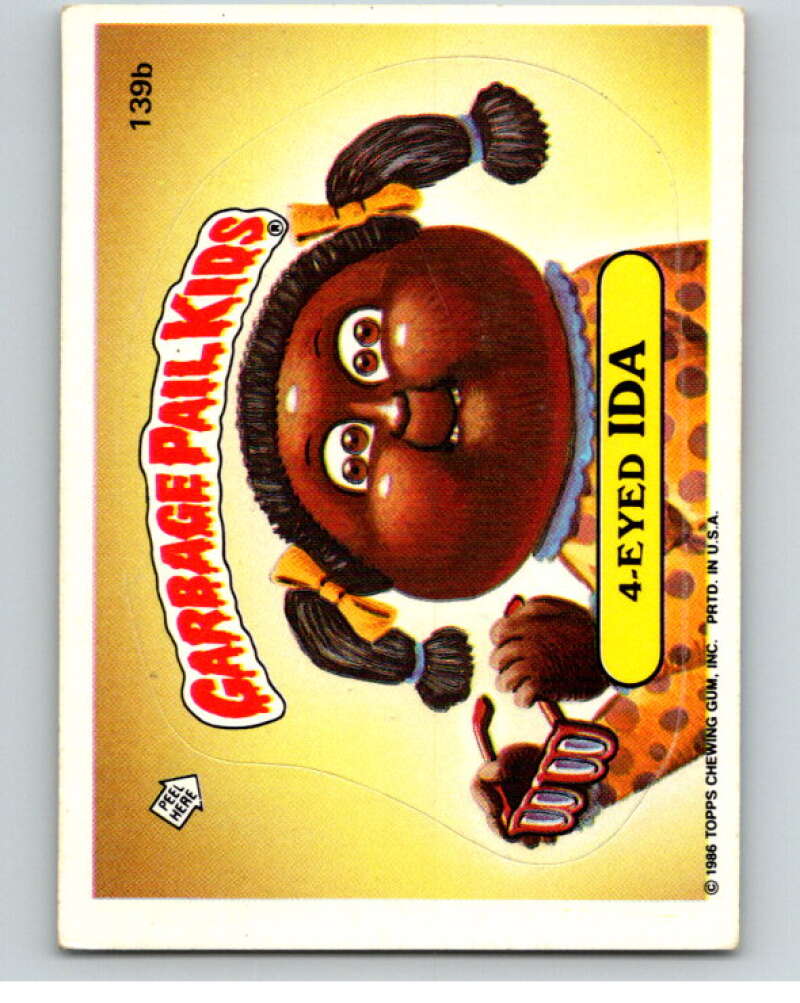 1986 Topps Garbage Pail Kids Series 4 #139B 4-Eyed Ida V73105 Image 1