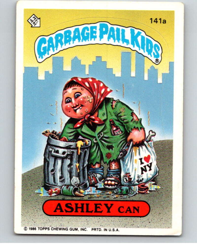 1986 Topps Garbage Pail Kids Series 4 #141A Ashley Can V73108 Image 1