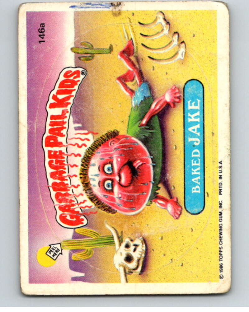 1986 Topps Garbage Pail Kids Series 4 #146A Baked Jake V73114 Image 1