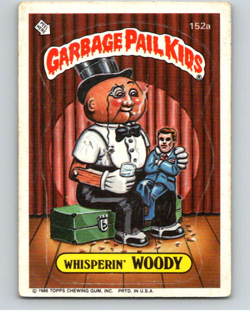 1986 Topps Garbage Pail Kids Series 4 #152A Whisperin' Woody V73122 Image 1