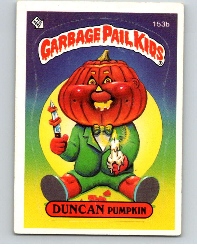 1986 Topps Garbage Pail Kids Series 4 #153B Duncan Pumpkin V73124 Image 1