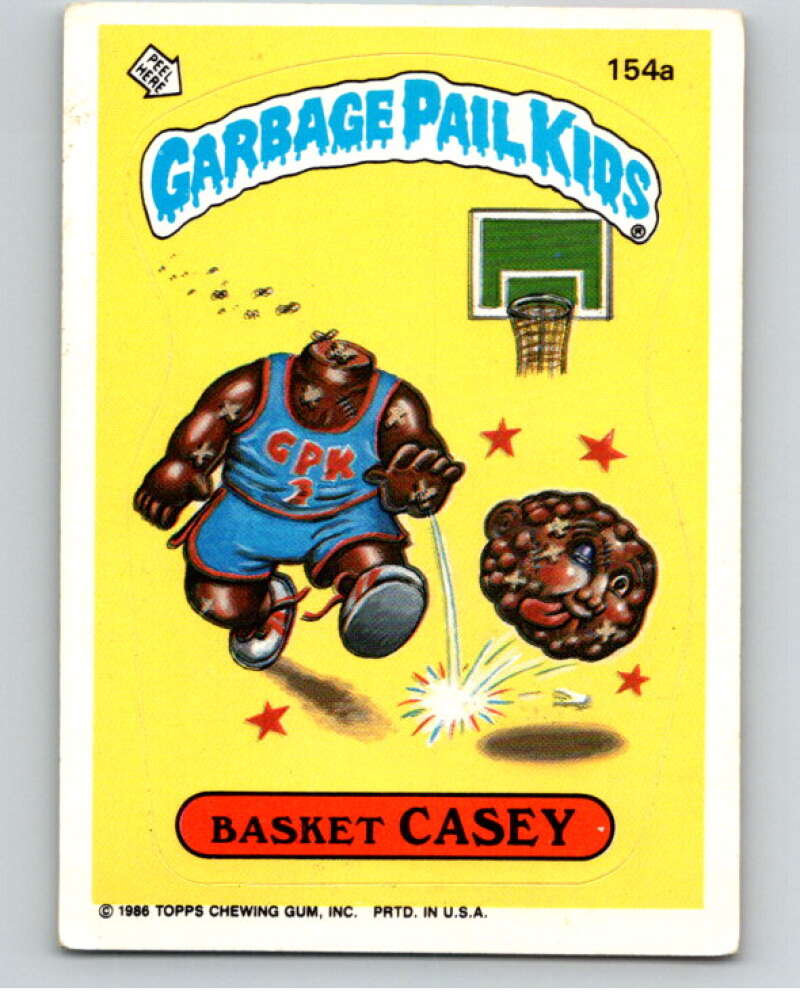 1986 Topps Garbage Pail Kids Series 4 #154A Basket Casey V73125 Image 1