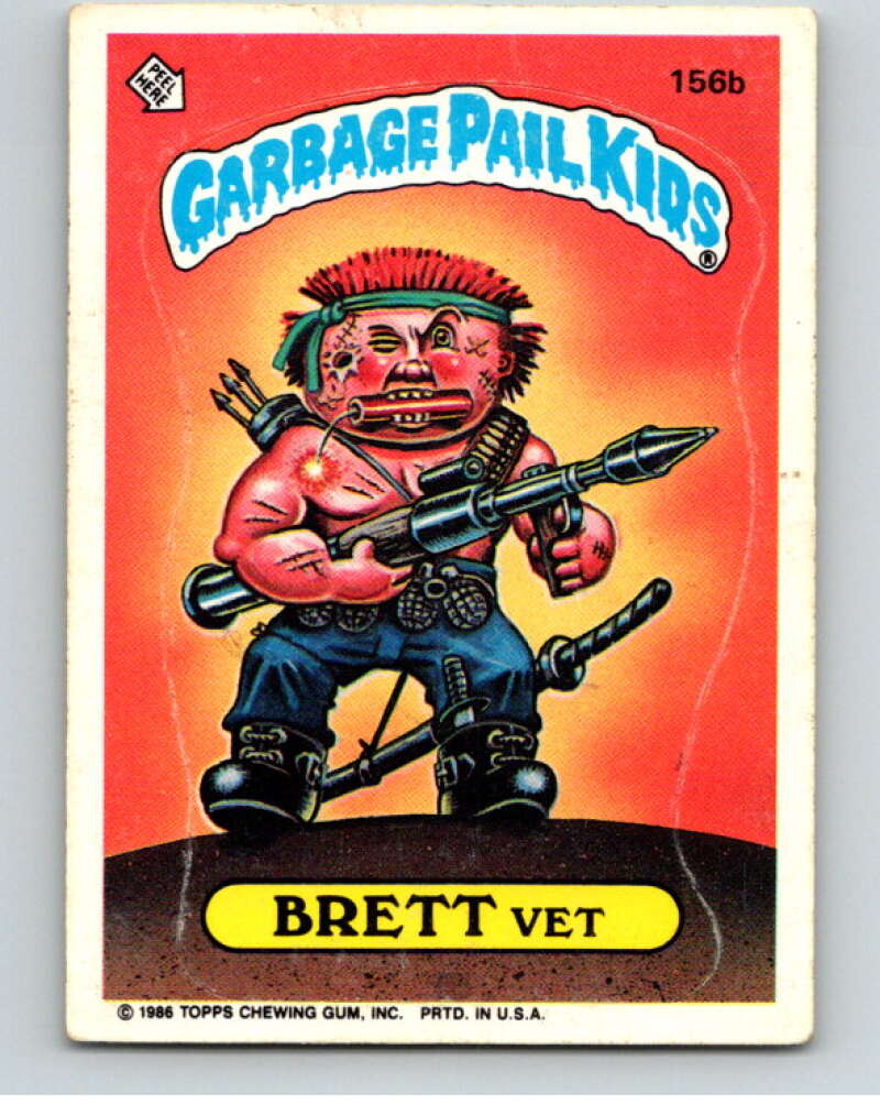 1986 Topps Garbage Pail Kids Series 4 #156B Brett Vet V73129 Image 1