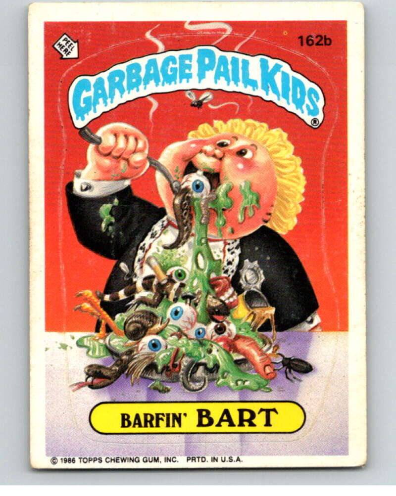 1986 Topps Garbage Pail Kids Series 4 #162B Barfin' Bart V73140 Image 1