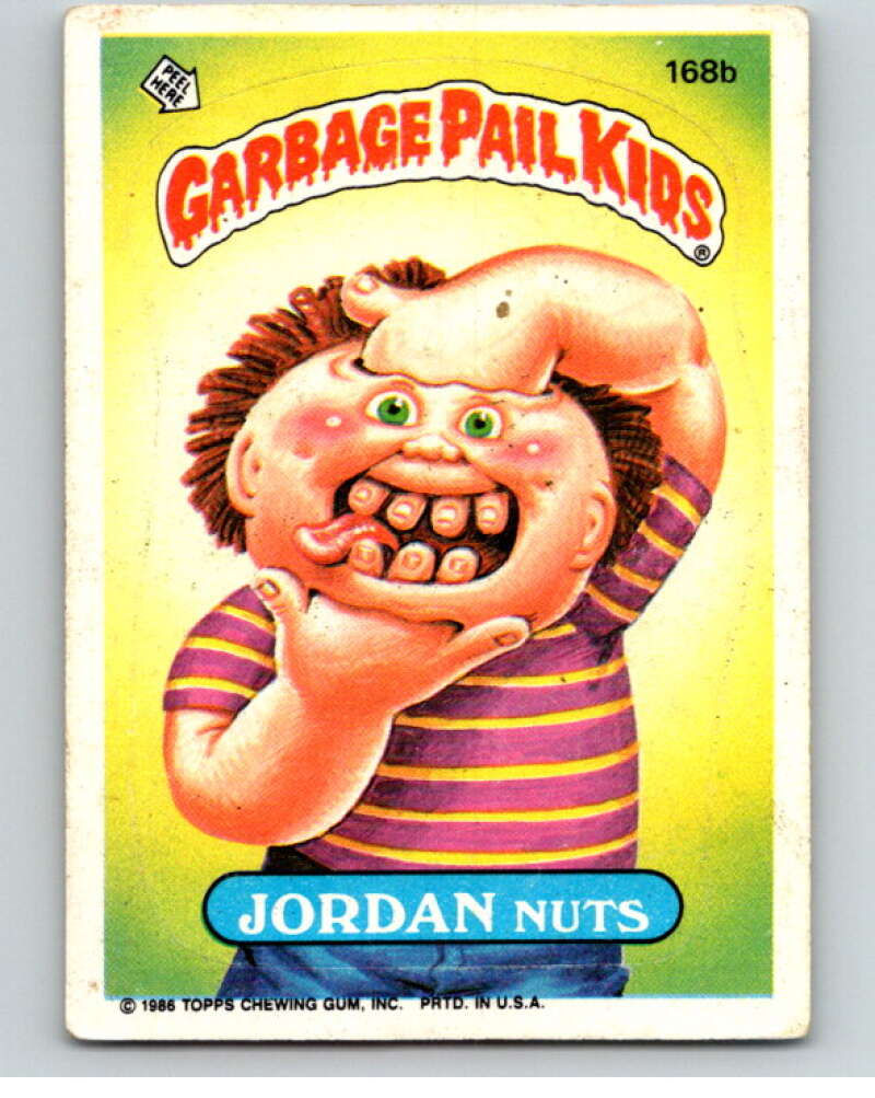 1986 Topps Garbage Pail Kids Series 5 #168B Jordan Nuts V73149 Image 1
