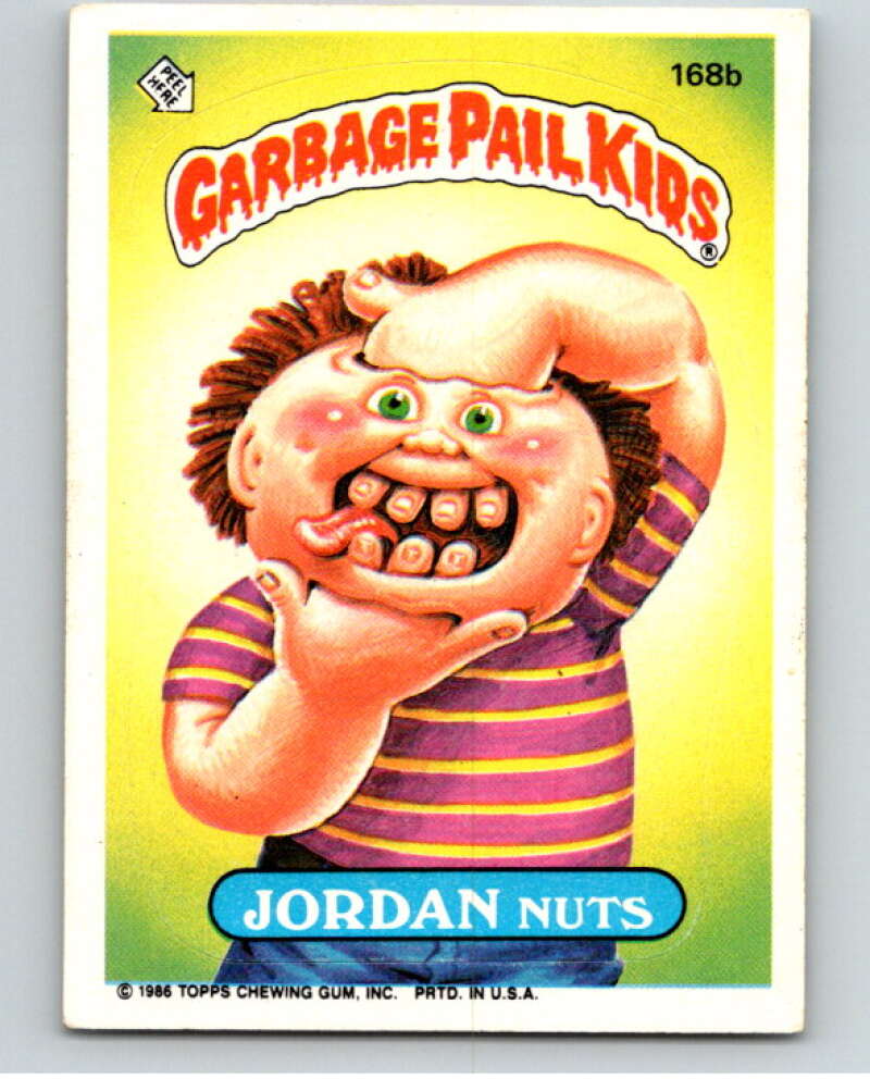 1986 Topps Garbage Pail Kids Series 5 #168B Jordan Nuts V73150 Image 1