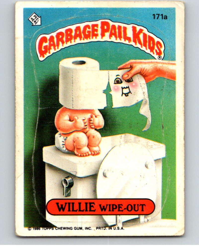 1986 Topps Garbage Pail Kids Series 5 #171A Willie Wipe-Out V73158 Image 1