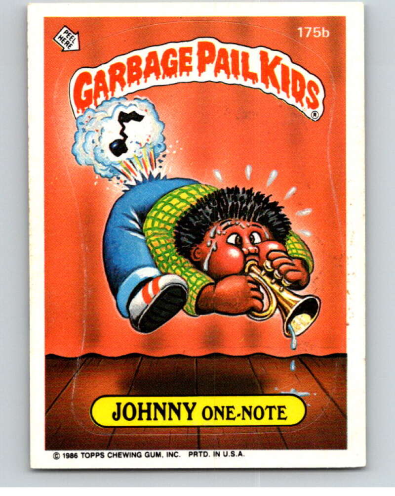 1986 Topps Garbage Pail Kids Series 5 #175B Johnny One-Note V73168 Image 1