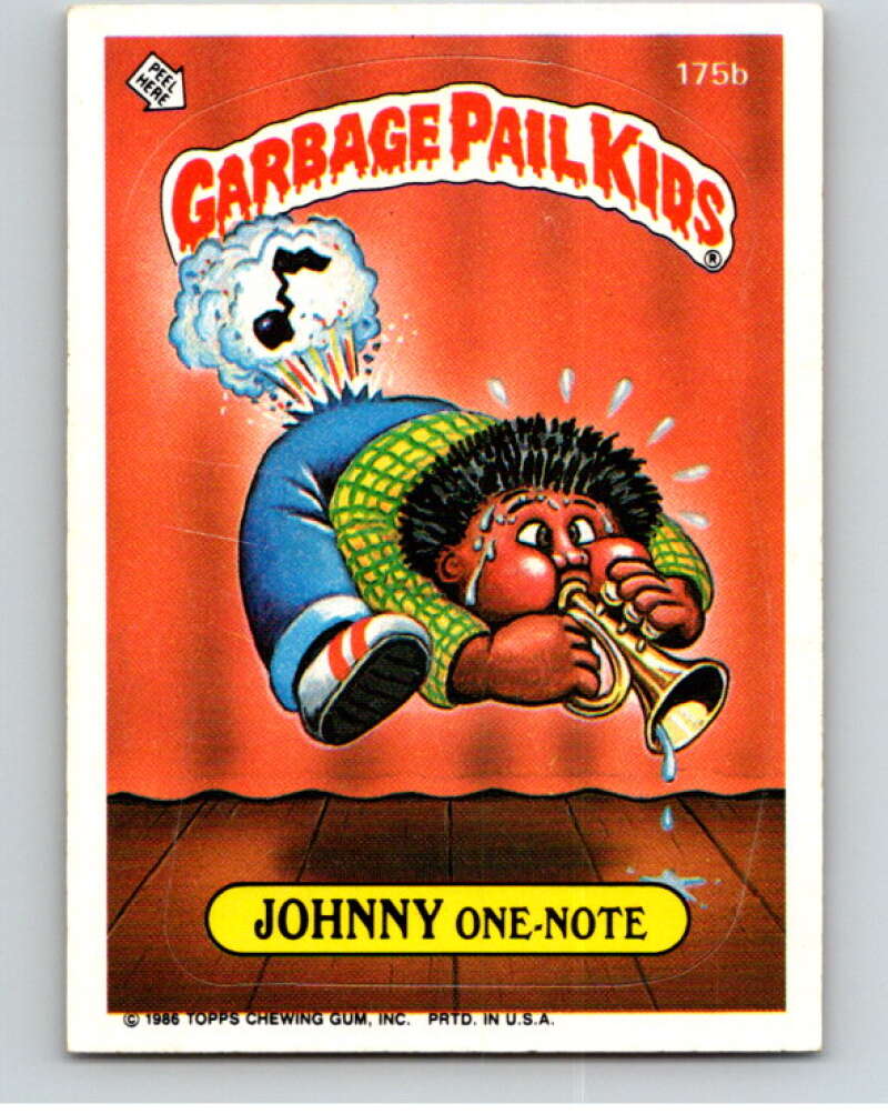 1986 Topps Garbage Pail Kids Series 5 #175B Johnny One-Note V73169 Image 1