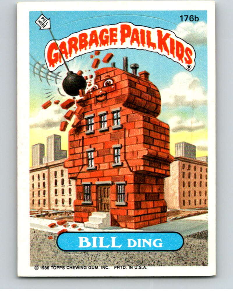 1986 Topps Garbage Pail Kids Series 5 #176B Bill Ding V73171 Image 1