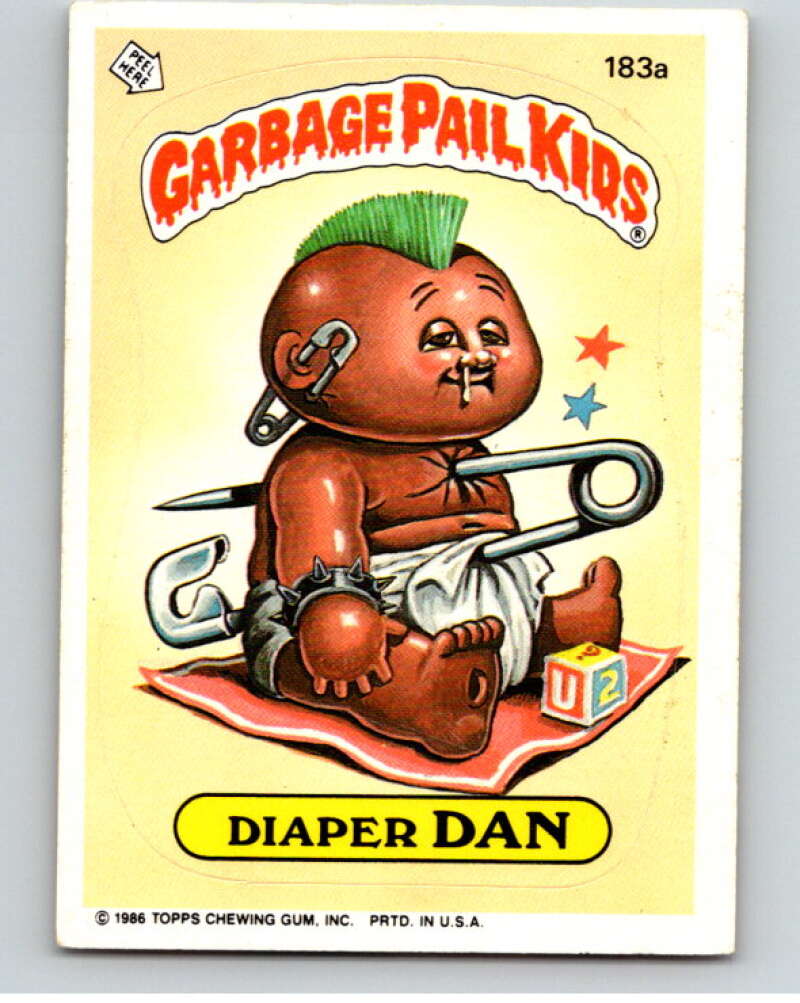 1986 Topps Garbage Pail Kids Series 5 #183A Diaper Dan V73188 Image 1
