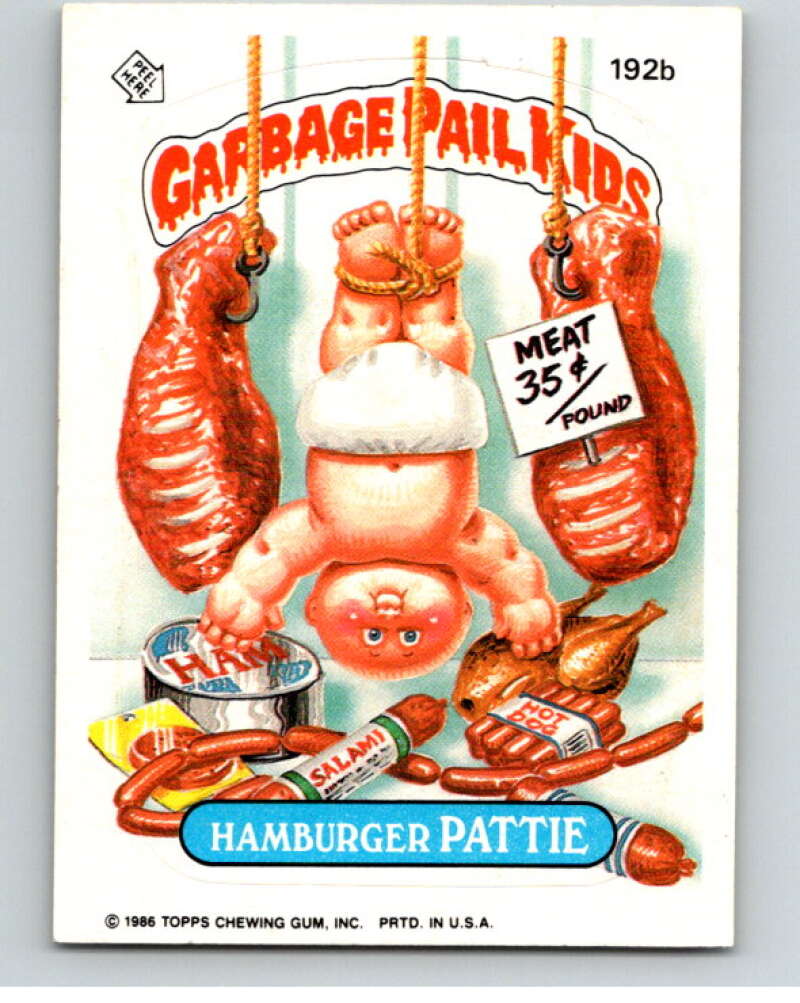 1986 Topps Garbage Pail Kids Series 5 #192B Hamburger Pattie V73211 Image 1