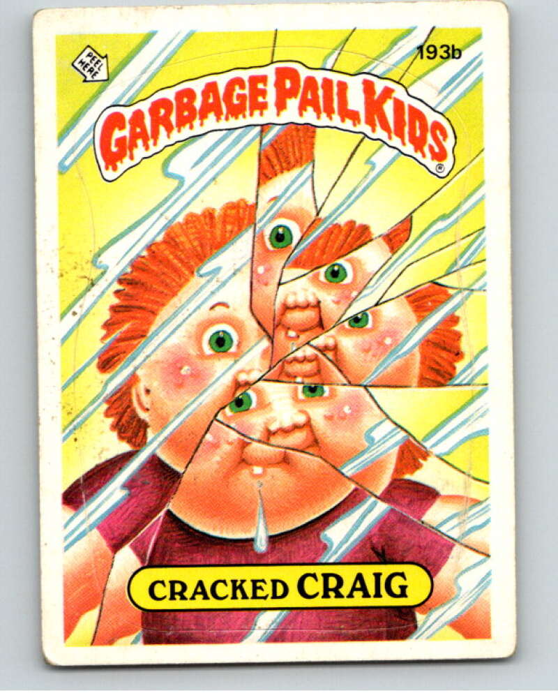 1986 Topps Garbage Pail Kids Series 5 #193B Cracked Craig V73214 Image 1