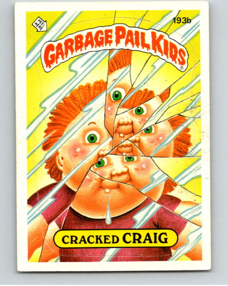 1986 Topps Garbage Pail Kids Series 5 #193B Cracked Craig V73215 Image 1
