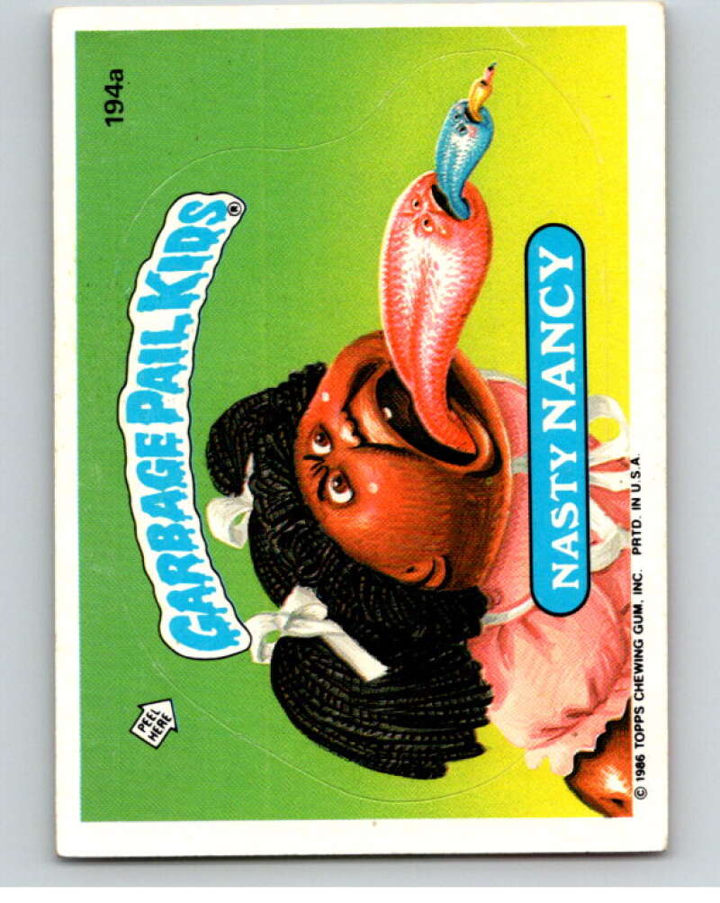1986 Topps Garbage Pail Kids Series 5 #194A Nasty Nancy V73216 Image 1