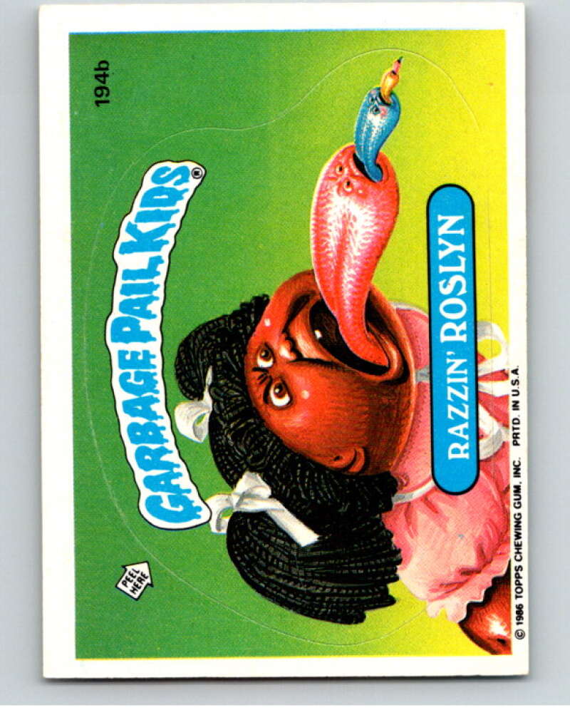 1986 Topps Garbage Pail Kids Series 5 #194B Razzin' Roslyn V73217 Image 1