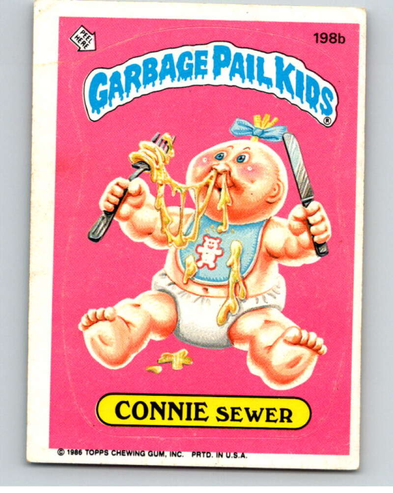 1986 Topps Garbage Pail Kids Series 5 #198B Connie Sewer V73229 Image 1