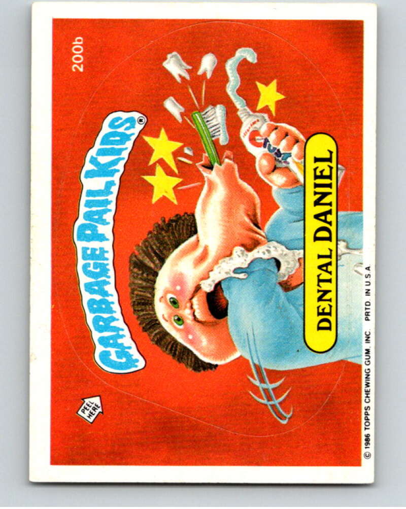 1986 Topps Garbage Pail Kids Series 5 #200B Dental Daniel V73235 Image 1