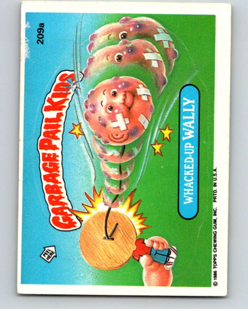 1986 Topps Garbage Pail Kids Series 6 #209A Whacked-Up Wally V73253 Image 1