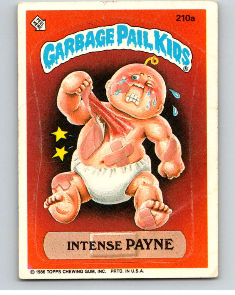 1986 Topps Garbage Pail Kids Series 6 #210A Intense Payne V73255 Image 1