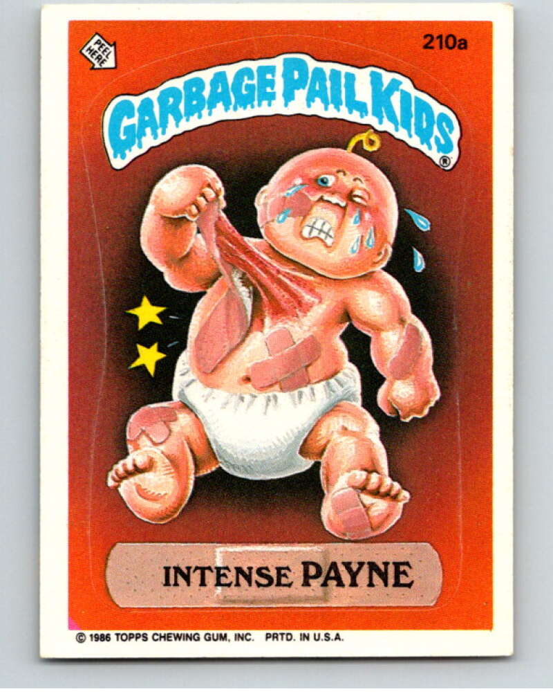 1986 Topps Garbage Pail Kids Series 6 #210A Intense Payne V73256 Image 1