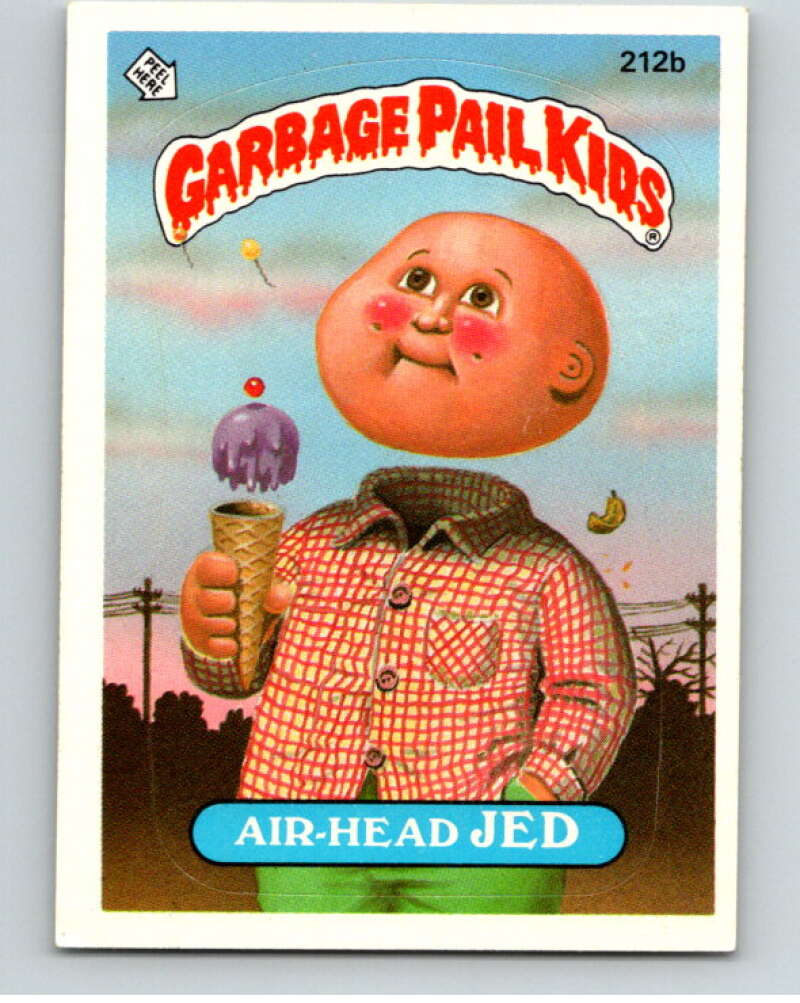 1986 Topps Garbage Pail Kids Series 6 #212B Air-Head Jed V73261 Image 1