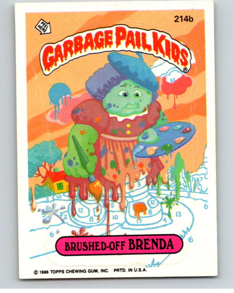 1986 Topps Garbage Pail Kids Series 6 #214B Brushed-Off Brenda V73266 Image 1