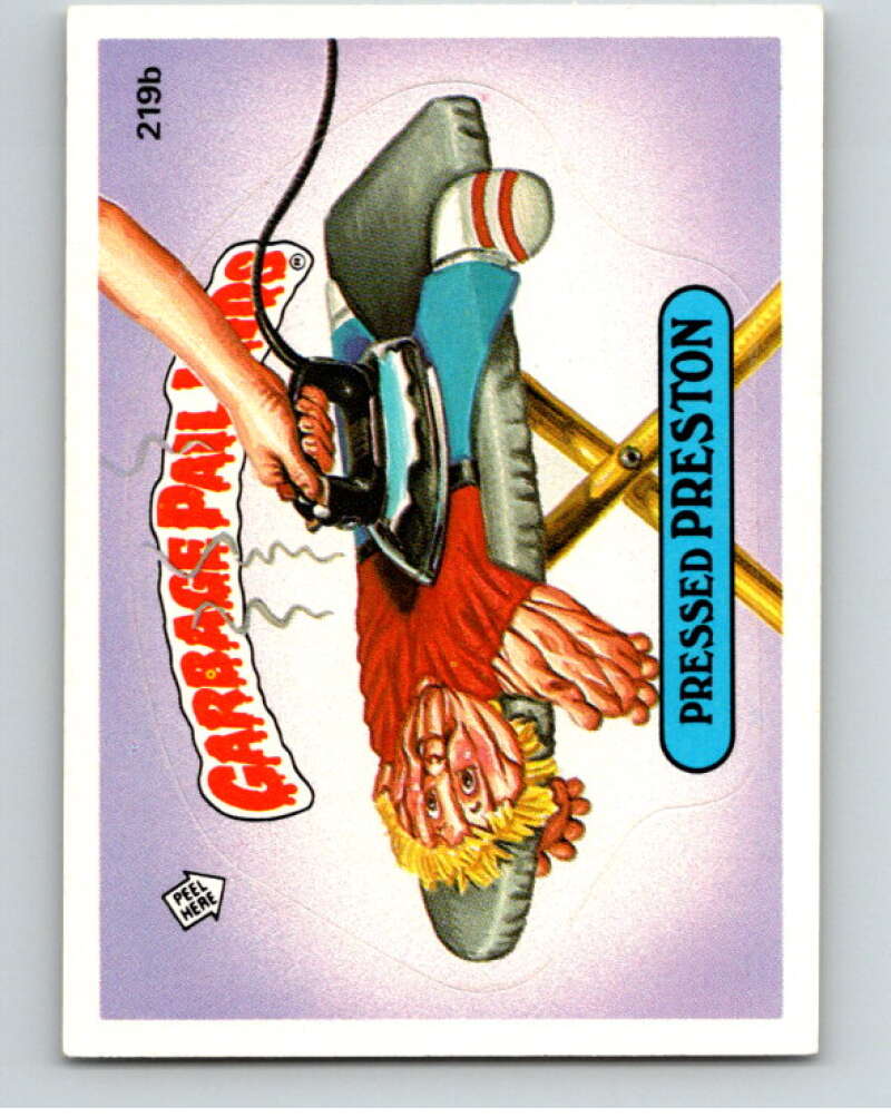 1986 Topps Garbage Pail Kids Series 6 #219B Pressed Preston V73278 Image 1