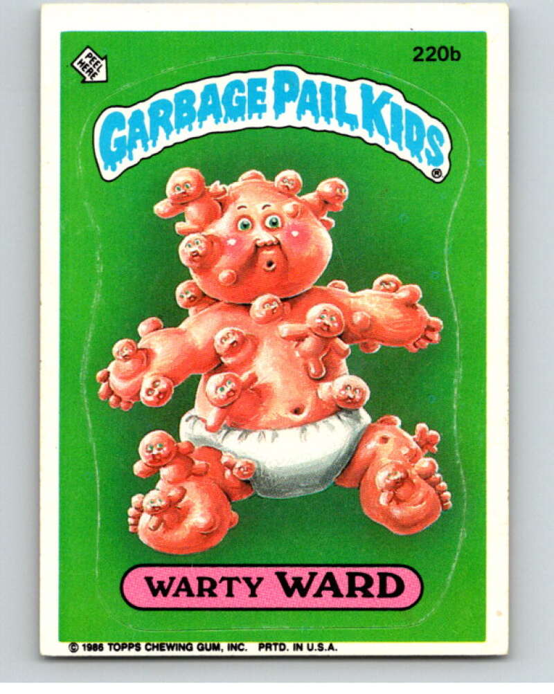 1986 Topps Garbage Pail Kids Series 6 #220B Warty Ward V73280 Image 1