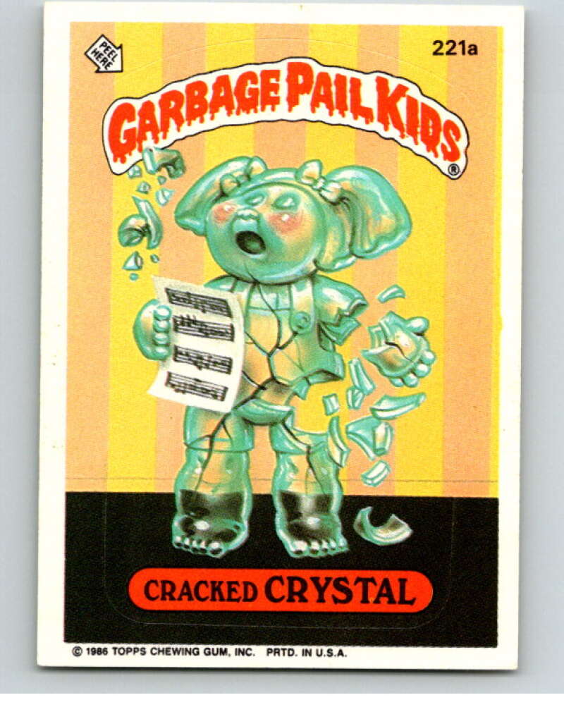 1986 Topps Garbage Pail Kids Series 6 #221A Cracked Crystal V73281 Image 1