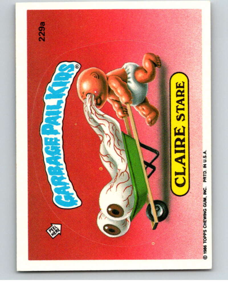 1986 Topps Garbage Pail Kids Series 6 #229A Claire Stare V73299 Image 1