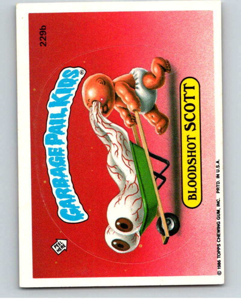 1986 Topps Garbage Pail Kids Series 6 #229B Bloodshot Scott V73300 Image 1