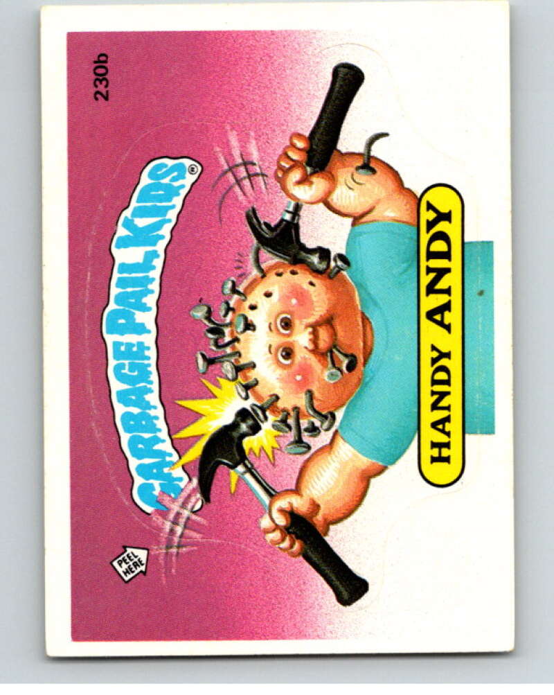 1986 Topps Garbage Pail Kids Series 6 #230B Handy Andy V73302 Image 1