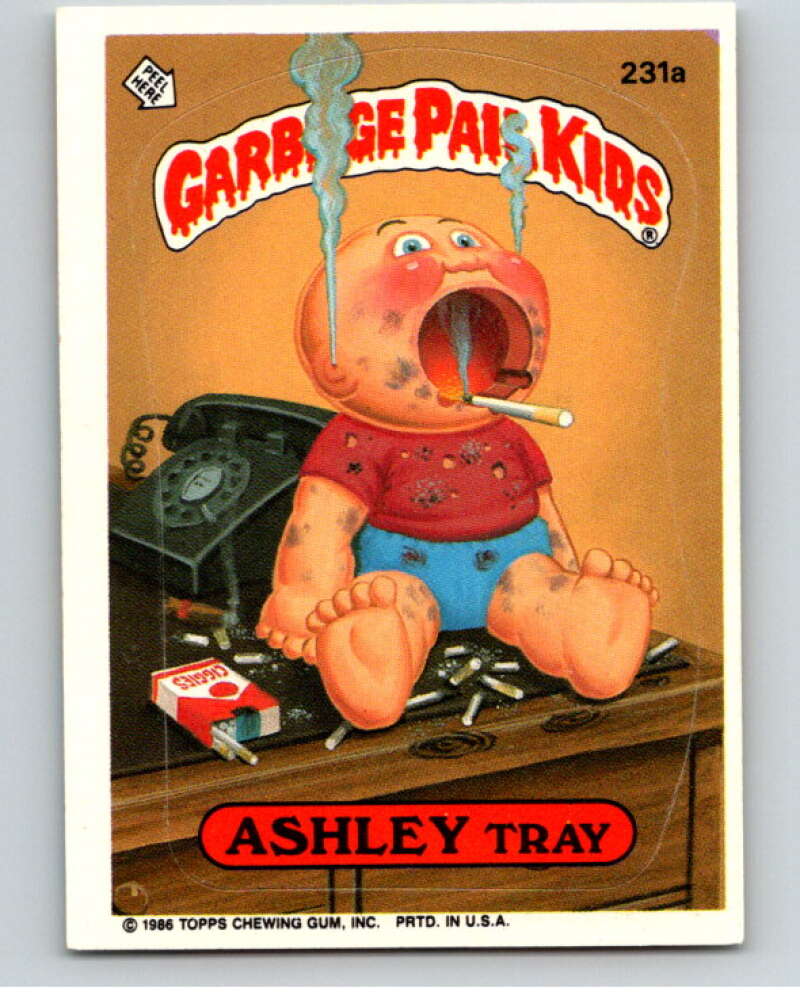 1986 Topps Garbage Pail Kids Series 6 #231A Ashley Tray V73303 Image 1
