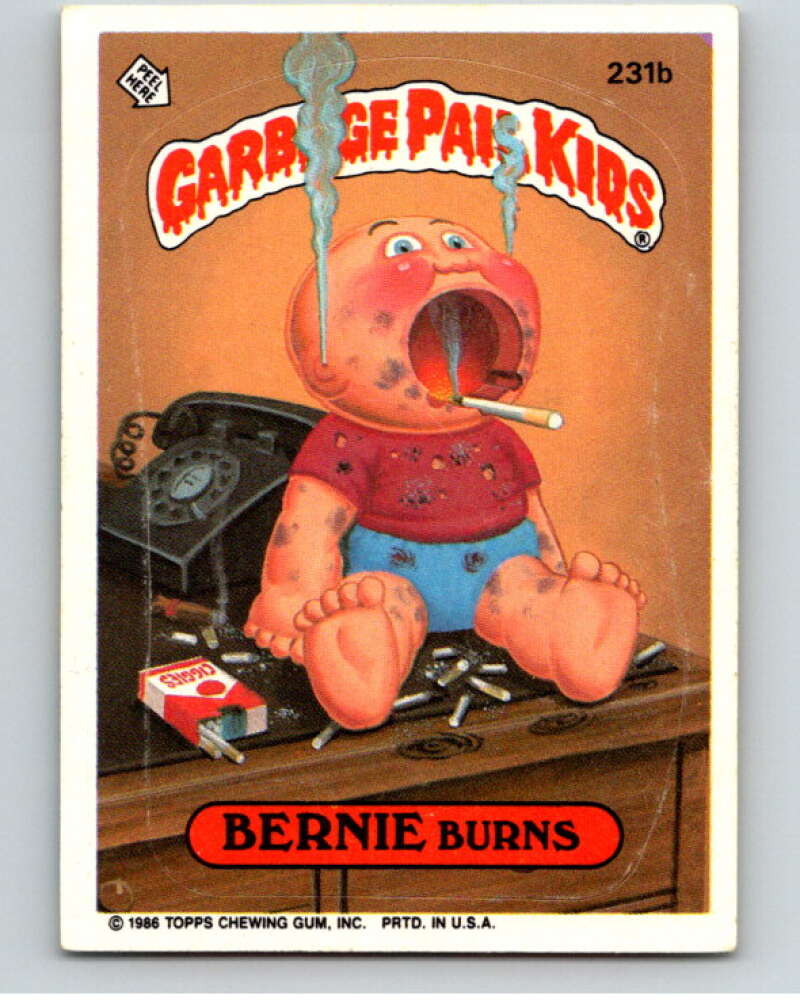 1986 Topps Garbage Pail Kids Series 6 #231B Bernie Burns V73304 Image 1