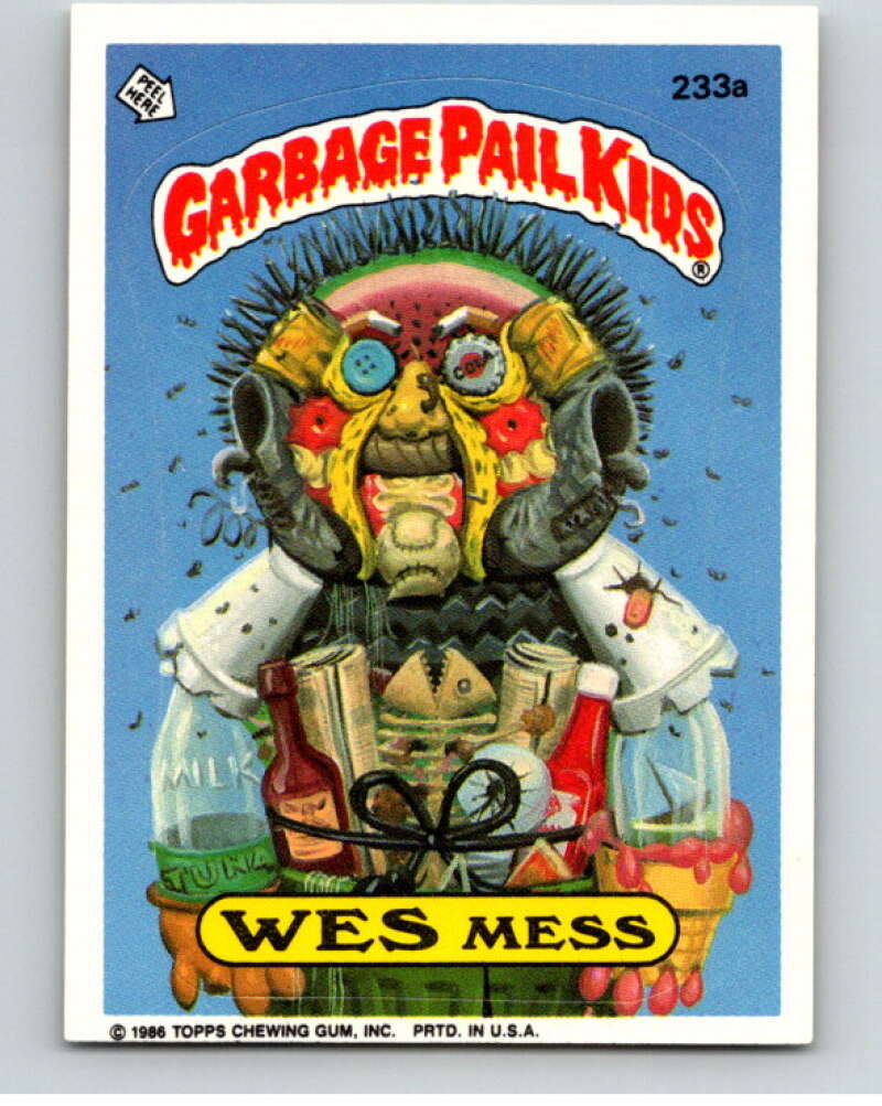 1986 Topps Garbage Pail Kids Series 6 #233A Wes Mess V73307 Image 1