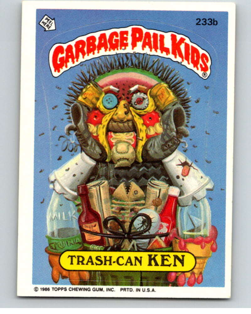 1986 Topps Garbage Pail Kids Series 6 #233B Trash-Can Ken V73308 Image 1